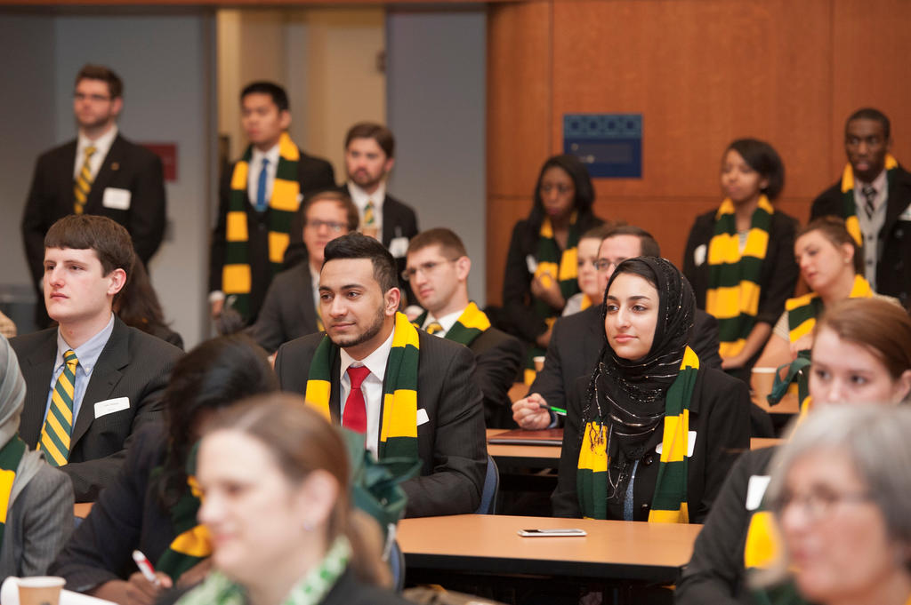 Photo of Mason students in scarves