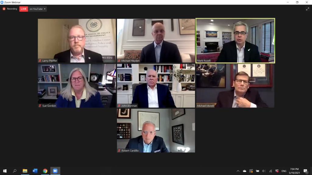 A screen shot of the participants of the Hayden Center’s Future of Intelligence discussion