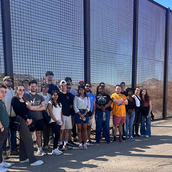 Schar School students at the United States Mexico border over spring break